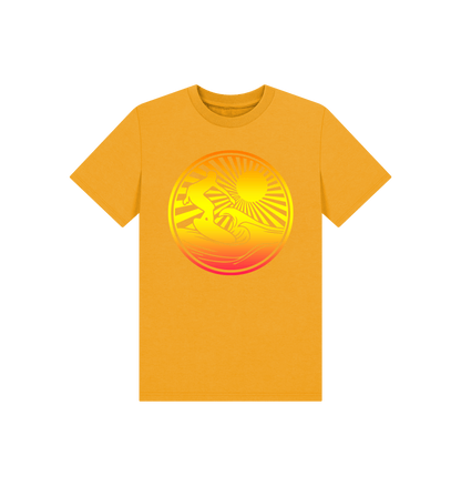 Mustard Printed Kids T-Shirt Front