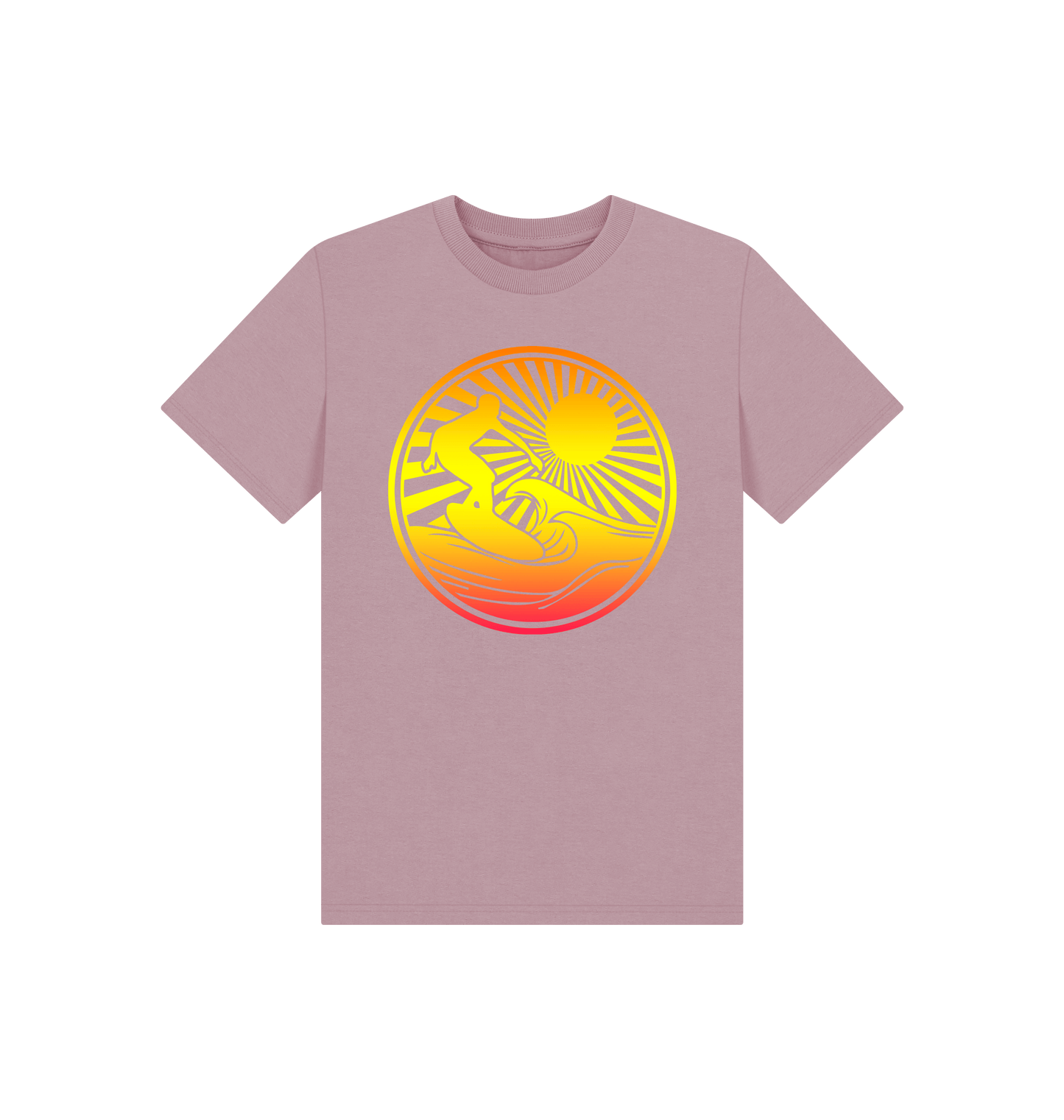 Mauve Printed Kids T-Shirt Front