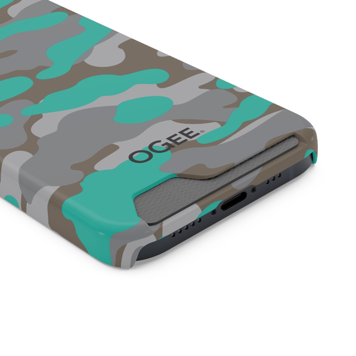 OGEE iPhone 13 Samsung Phone Case with Card Holder in Odyssey Turquoise Camo