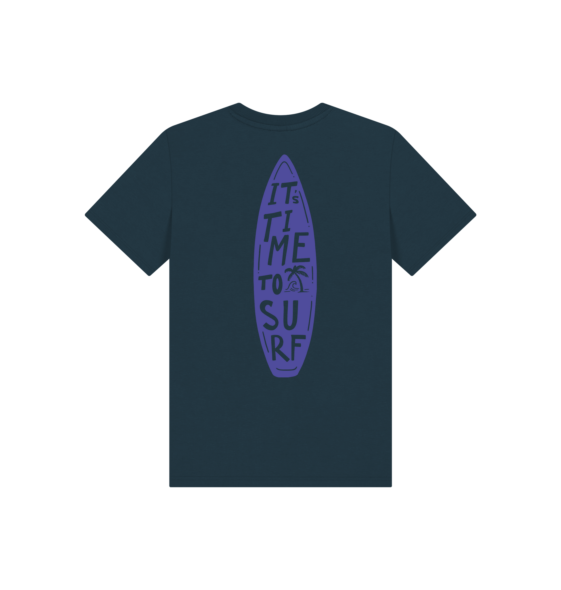 Denim Blue Printed Kids T-Shirt Back