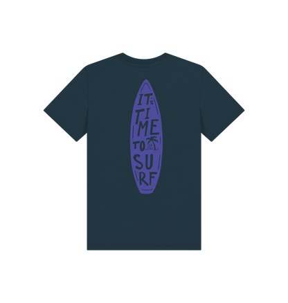 Denim Blue Printed Kids T-Shirt Back