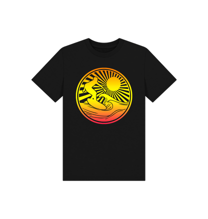 Black Printed Kids T-Shirt Front