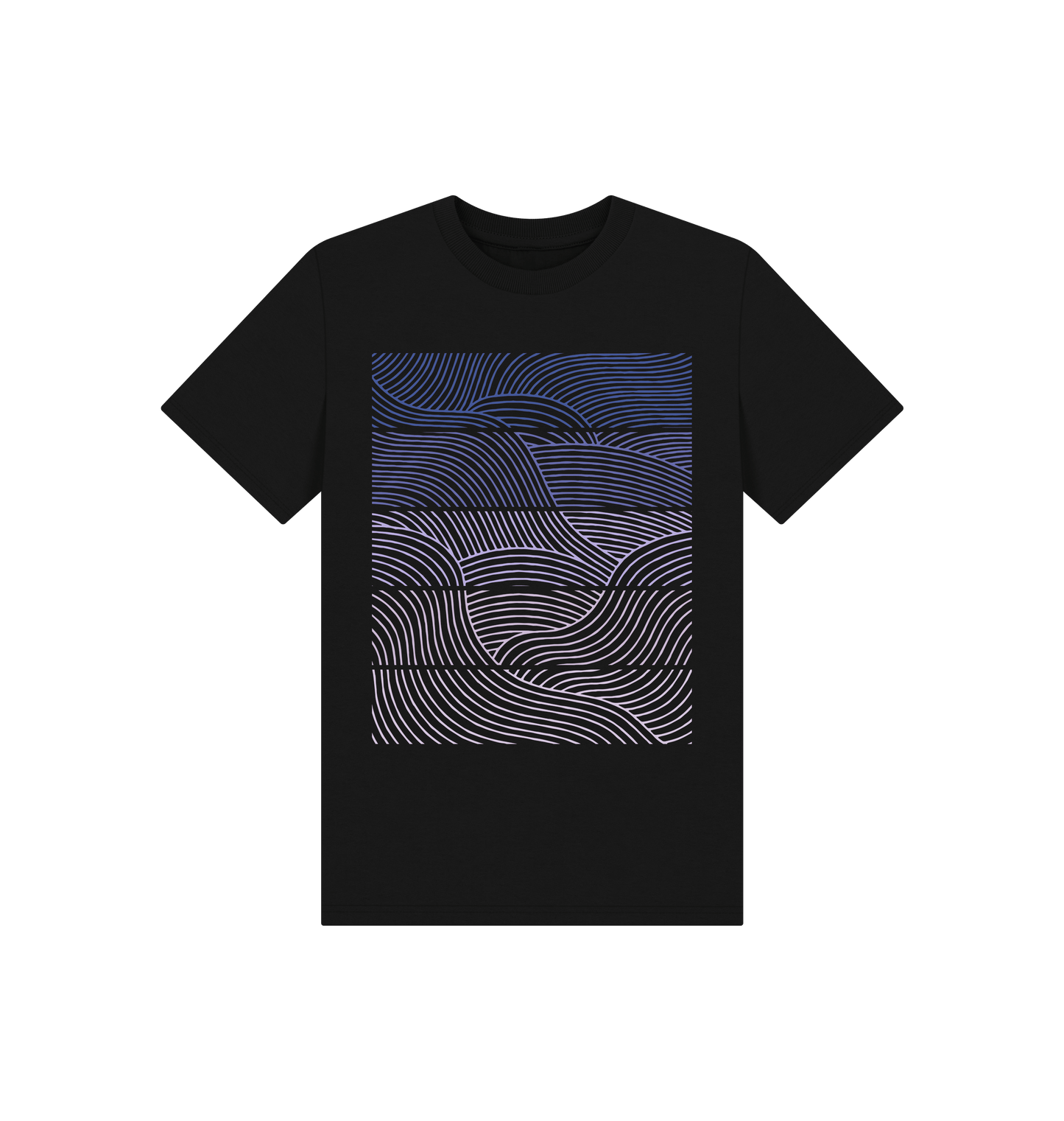 Black Printed Kids T-Shirt Front