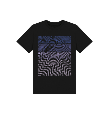 Black Printed Kids T-Shirt Front