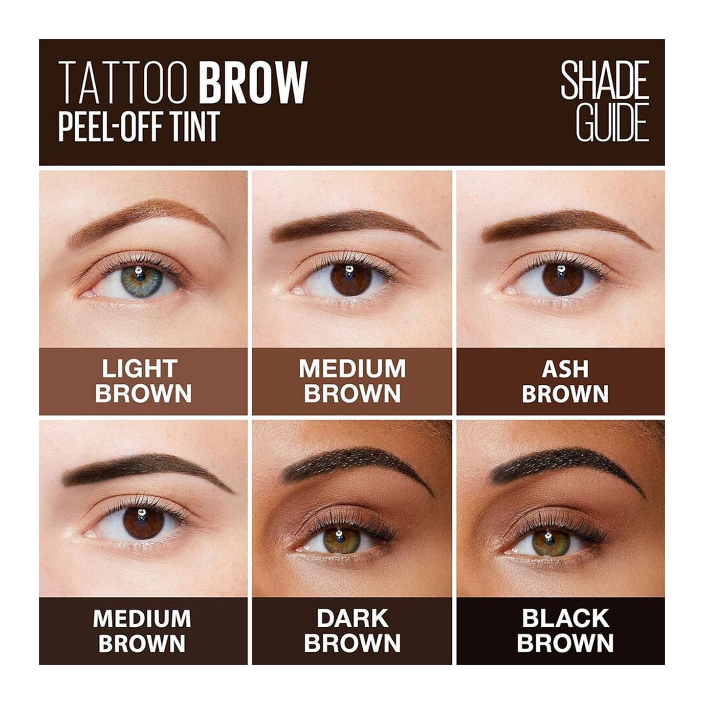 Maybelline New York Tattoo Brow Peel Off Eyebrow Gel Tint, Semi-Permanent Colour, Waterproof, Lasts up to 3 Days