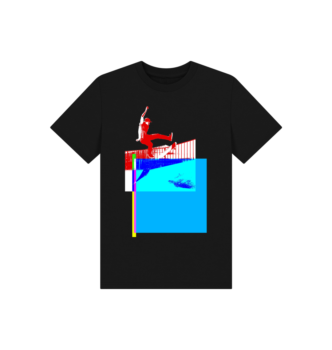 Black Printed Kids T-Shirt
