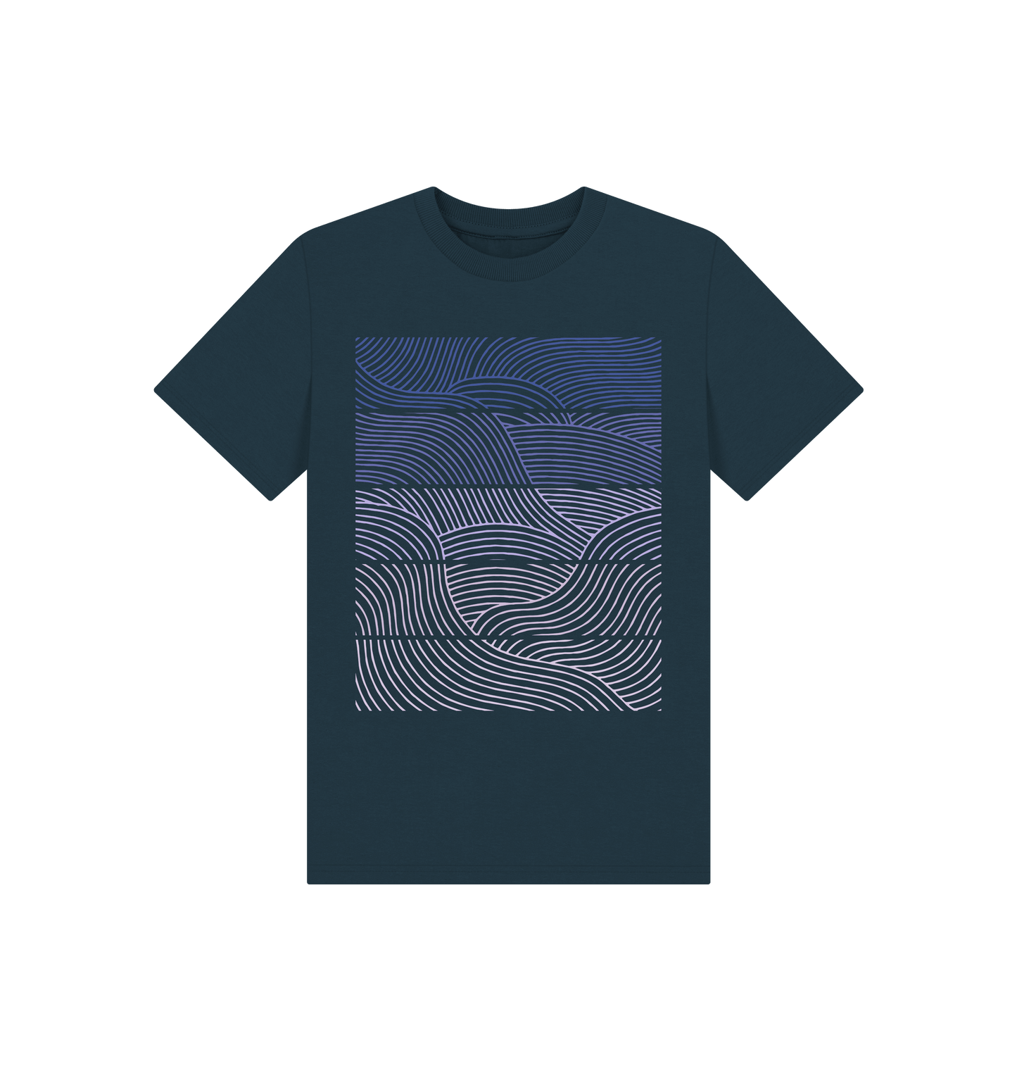 Denim Blue Printed Kids T-Shirt Front