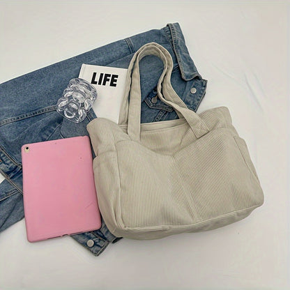 Women's Chunky Cosy Corduroy Shoulder Town Bag