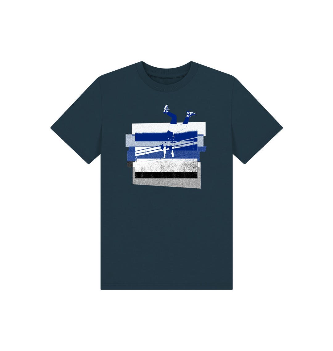 Denim Blue Printed Kids T-Shirt