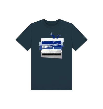 Denim Blue Printed Kids T-Shirt