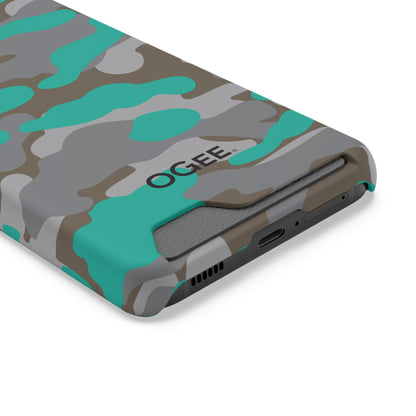 OGEE iPhone 13 Samsung Phone Case with Card Holder in Odyssey Turquoise Camo