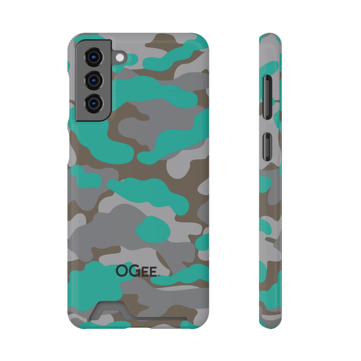 OGEE iPhone 13 Samsung Phone Case with Card Holder in Odyssey Turquoise Camo