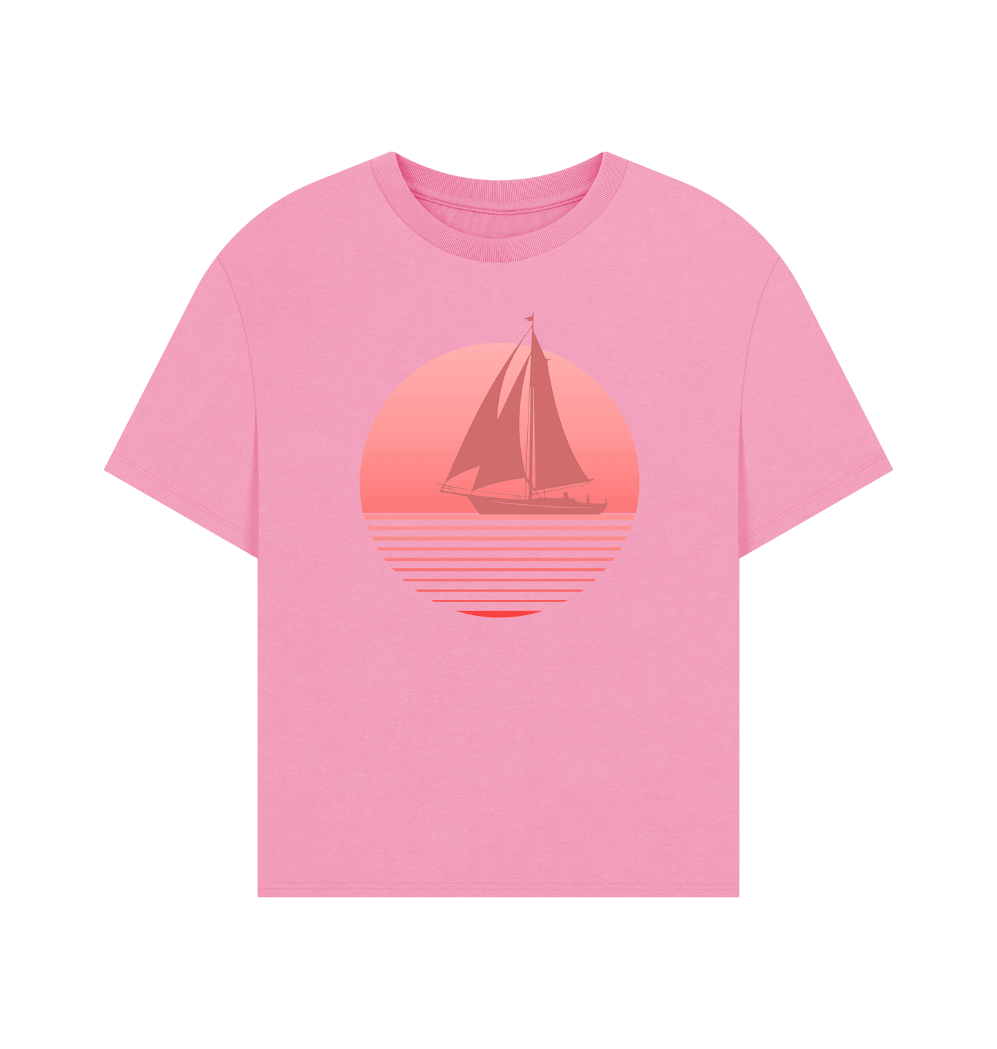 Rose Pink Printed T-shirt Front