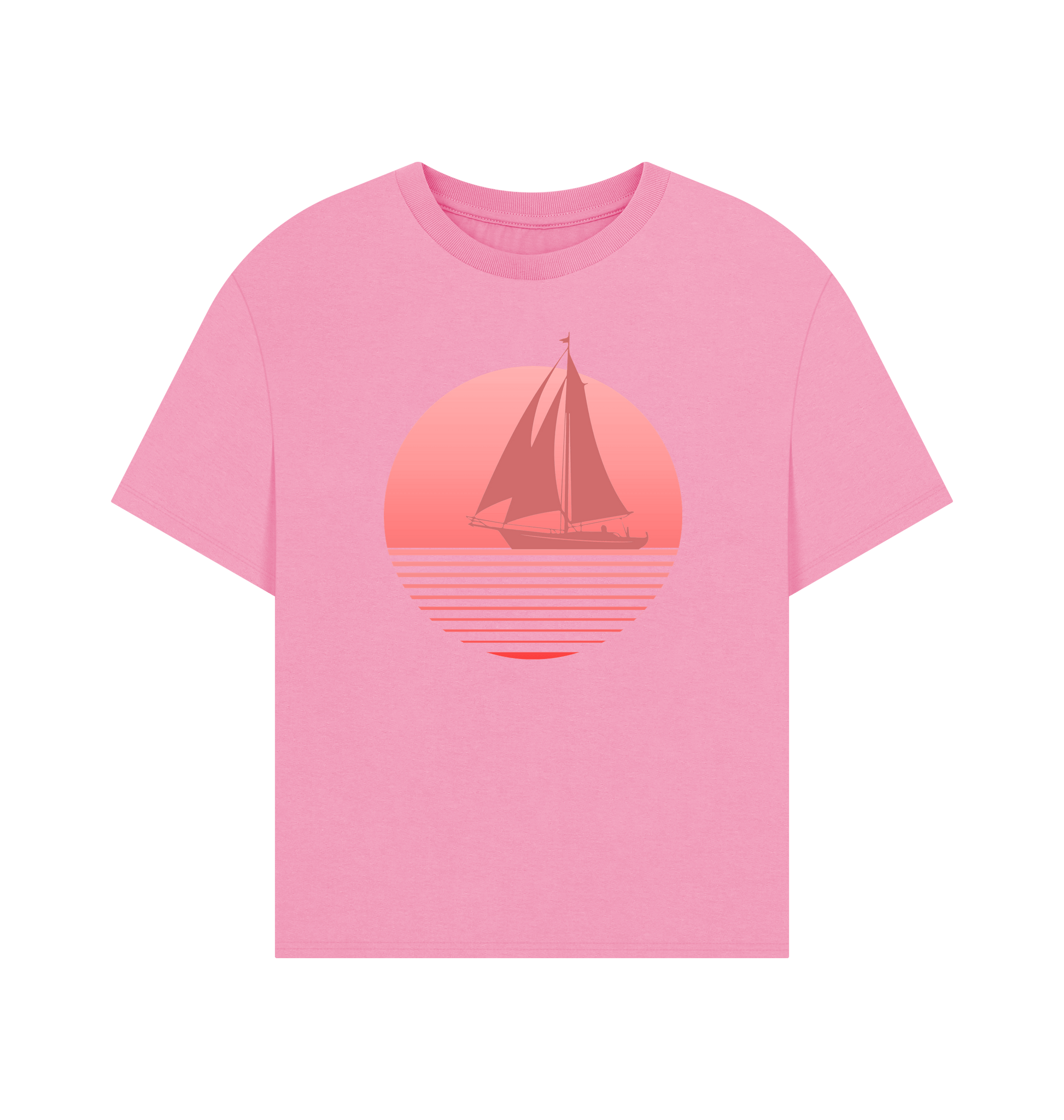 Rose Pink Printed T-shirt Front