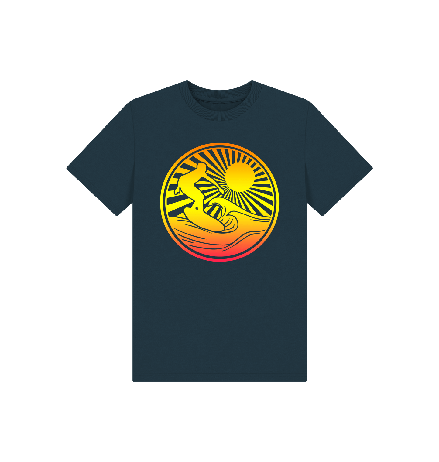 Denim Blue Printed Kids T-Shirt Front
