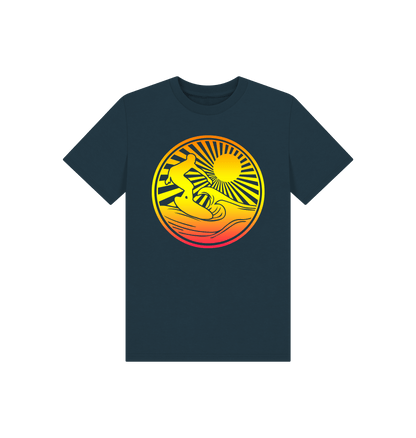 Denim Blue Printed Kids T-Shirt Front