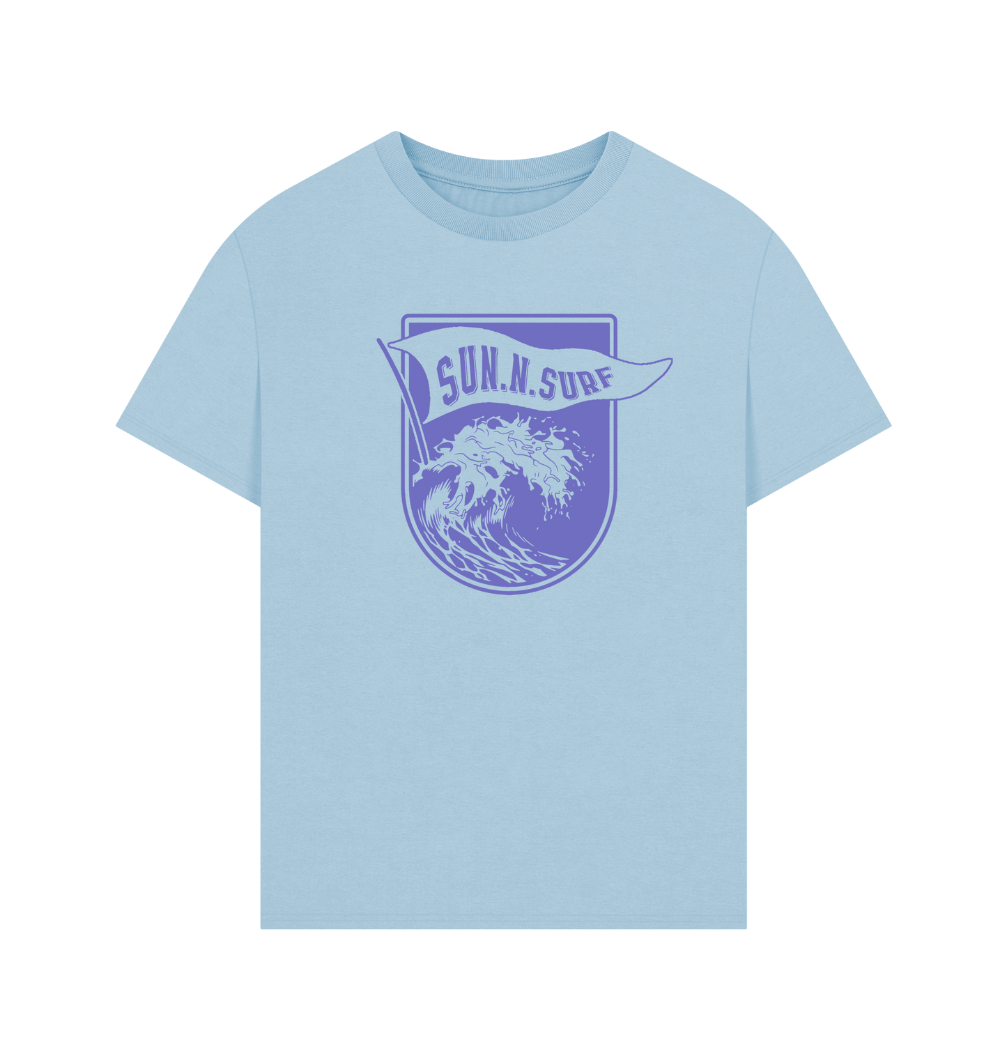 Milky Blue Printed T-shirt Front