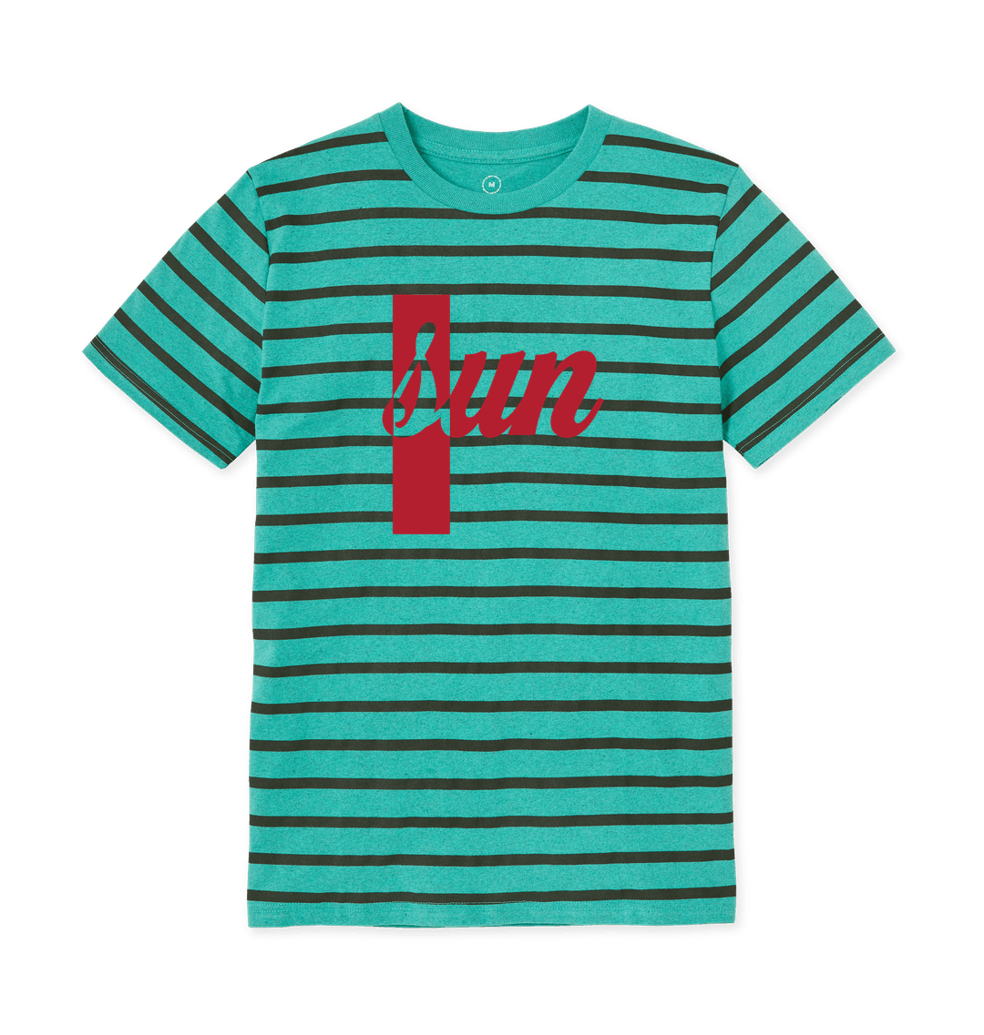 Seagrass Green Stripes Printed T-shirt