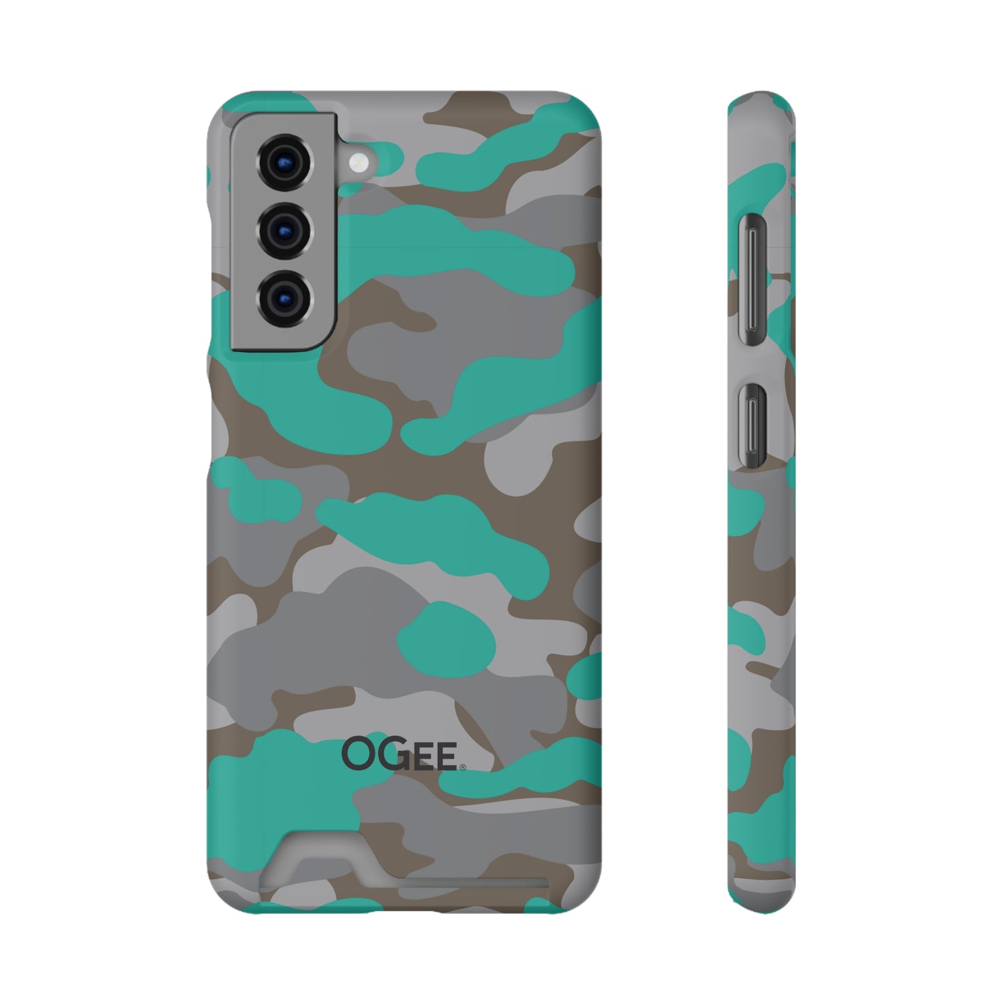 OGEE iPhone 13 Samsung Phone Case with Card Holder in Odyssey Turquoise Camo