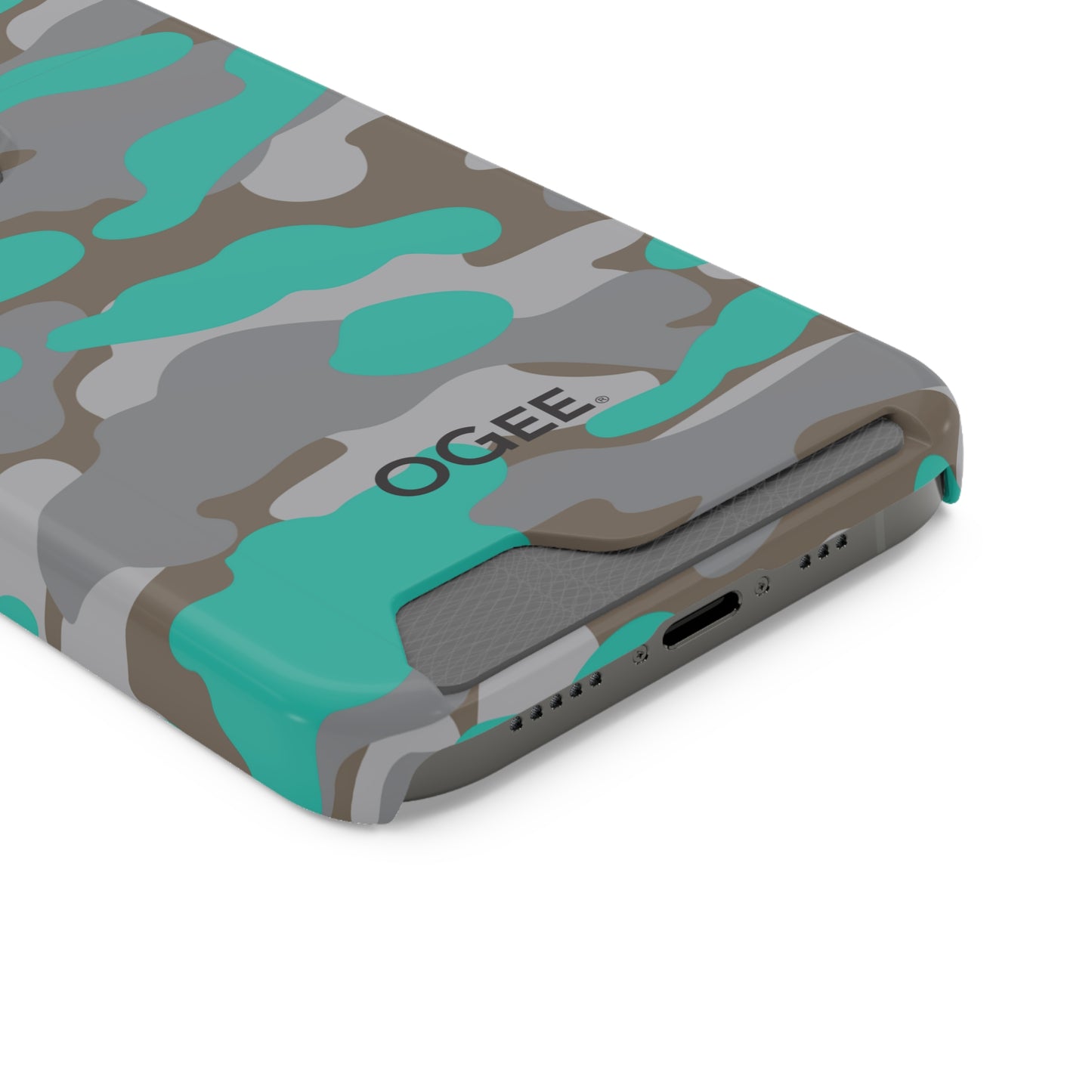 OGEE iPhone 13 Samsung Phone Case with Card Holder in Odyssey Turquoise Camo