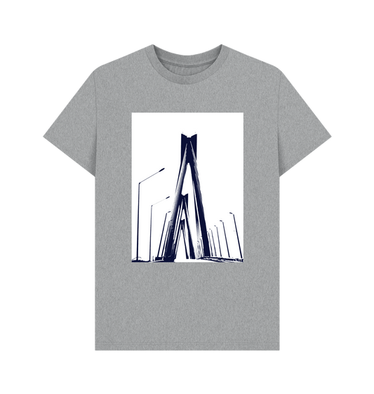 Athletic Grey Printed T-shirt Front