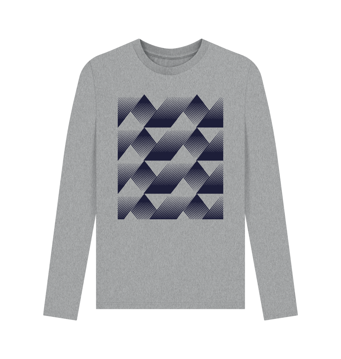 Athletic Grey Printed Long Sleeve T Shirt Front