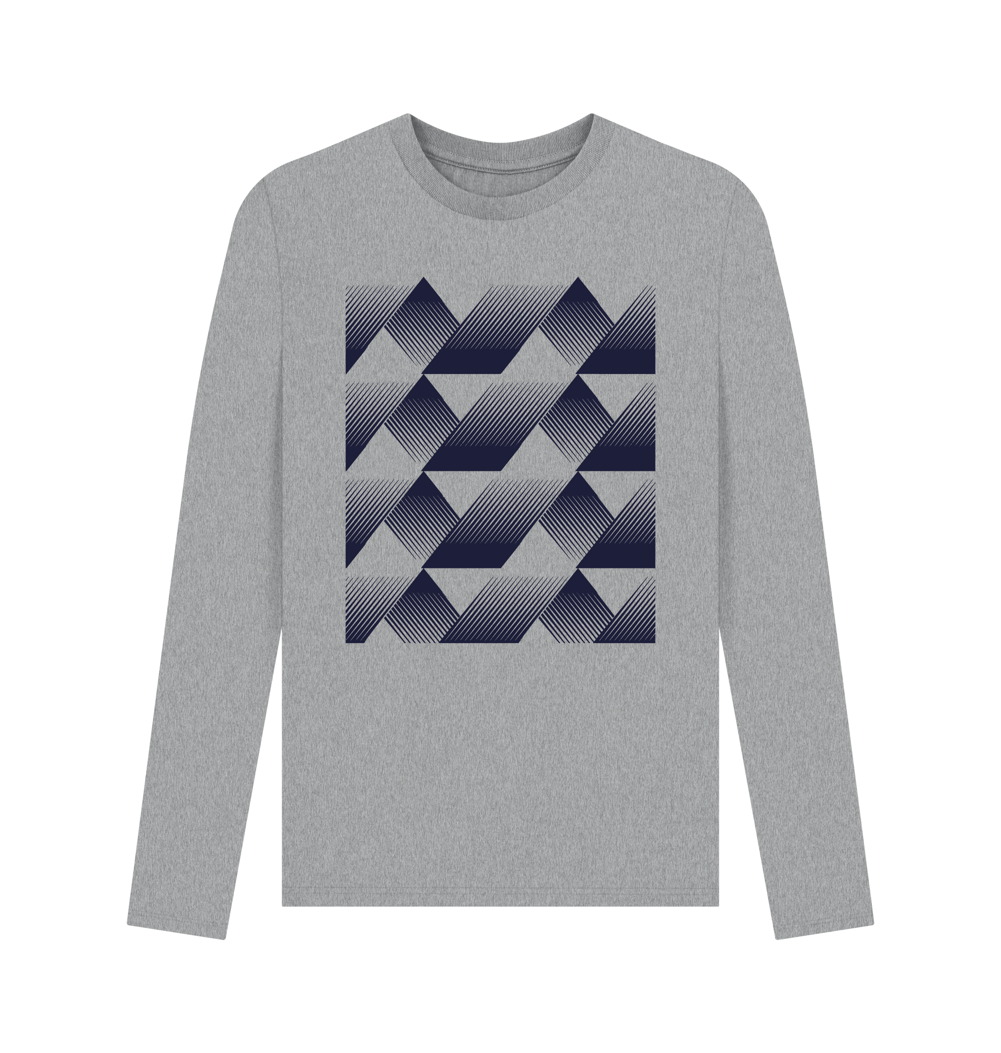 Athletic Grey Printed Long Sleeve T Shirt Front