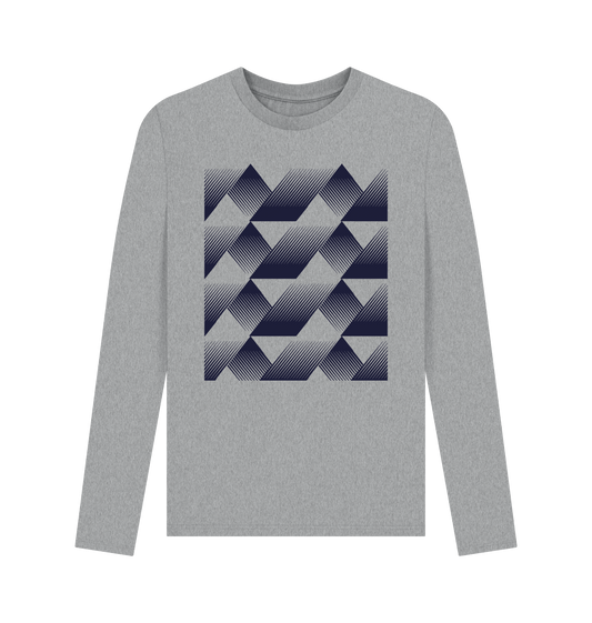 Athletic Grey Printed Long Sleeve T Shirt Front