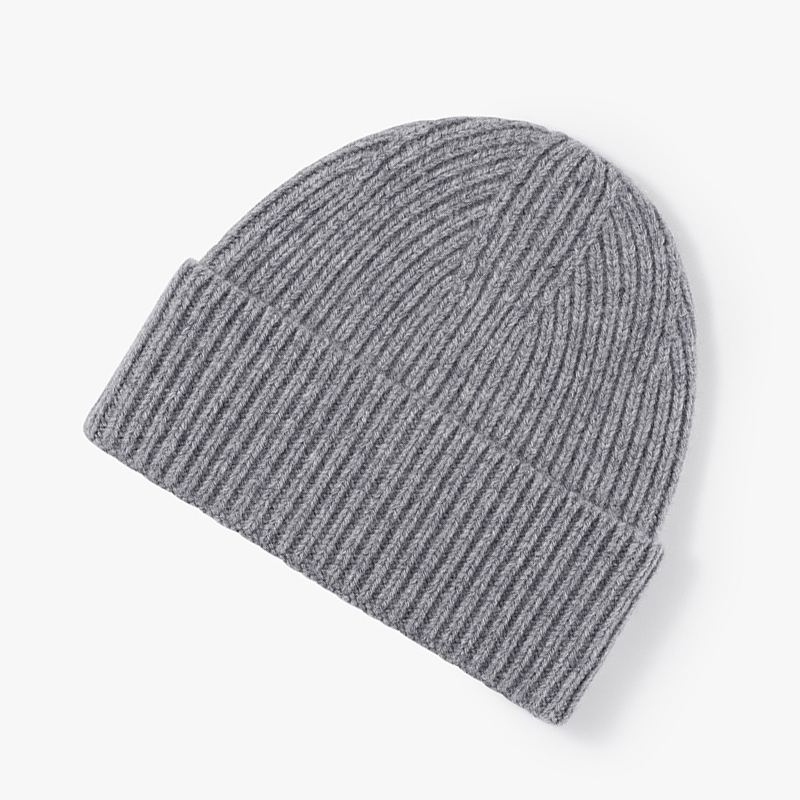 100% Merino Wool Ribbed Beanie Hat