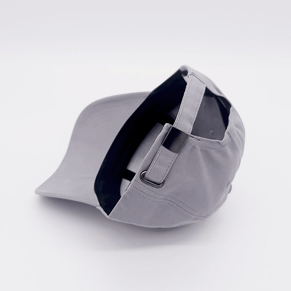 Gray cap with a black interior on a white background