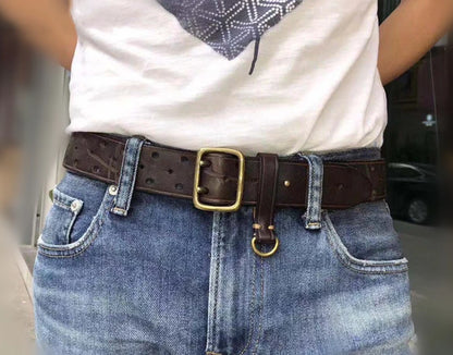 Men's Authentic Double-pin Genuine leather Belt