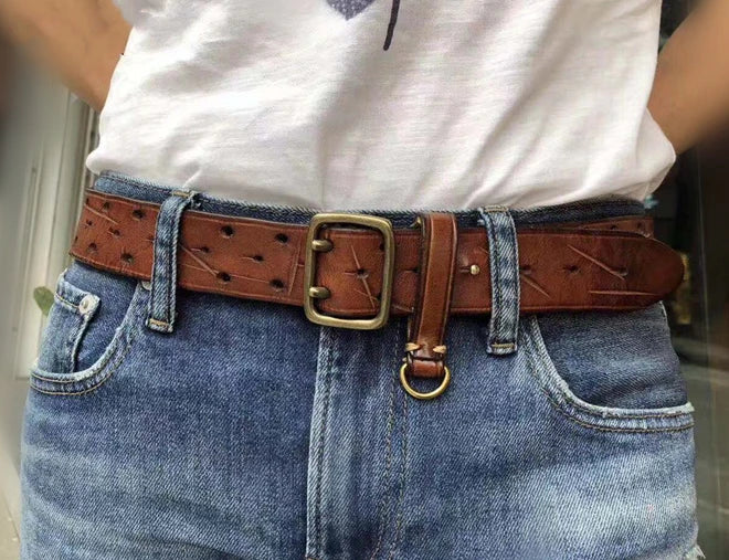 Men's Authentic Double-pin Genuine leather Belt