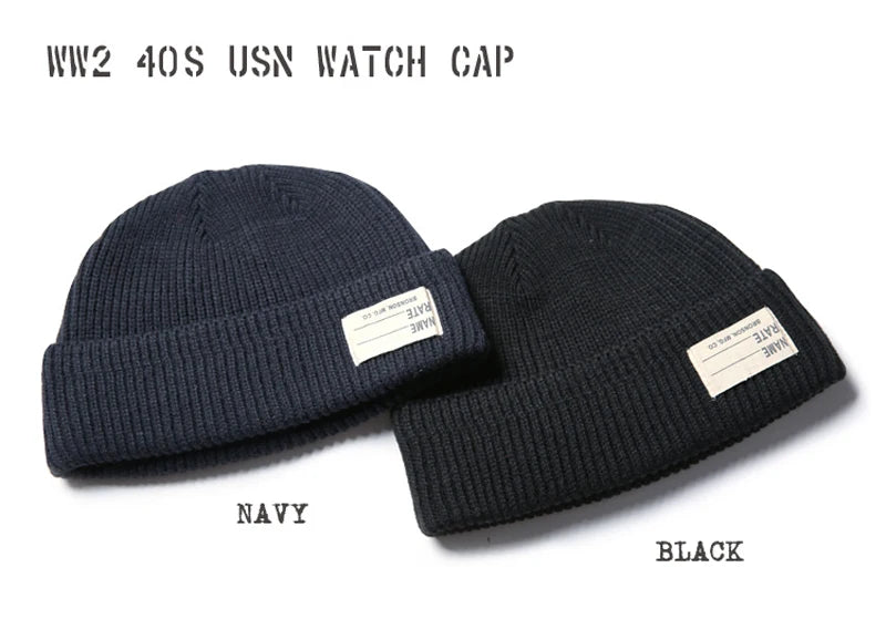 The Deep Watch: WW2 Men'sUSN Wool Knit Cap