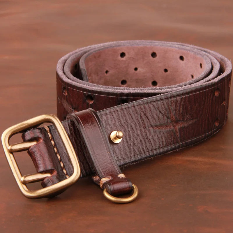 Men's Authentic Double-pin Genuine leather Belt