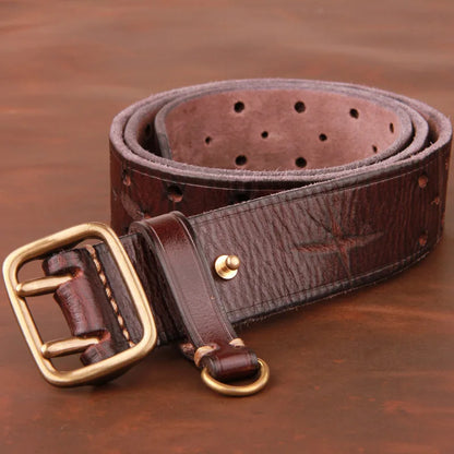 Men's Authentic Double-pin Genuine leather Belt