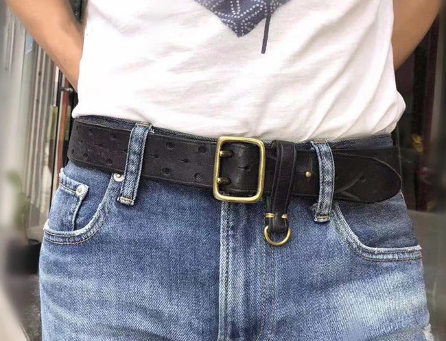 Men's Authentic Double-pin Genuine leather Belt
