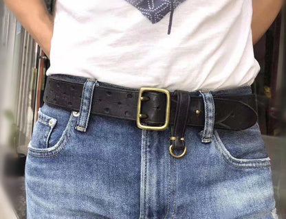 Men's Authentic Double-pin Genuine leather Belt