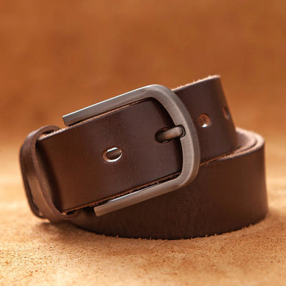 Men's Rider Leather Belt: Premium Vintage Full-Grain Leather Belt
