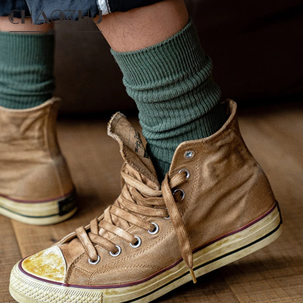 Originals Japanese Double Needles Cotton Long Socks