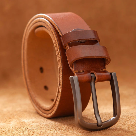 Men's Rider Leather Belt: Premium Vintage Full-Grain Leather Belt