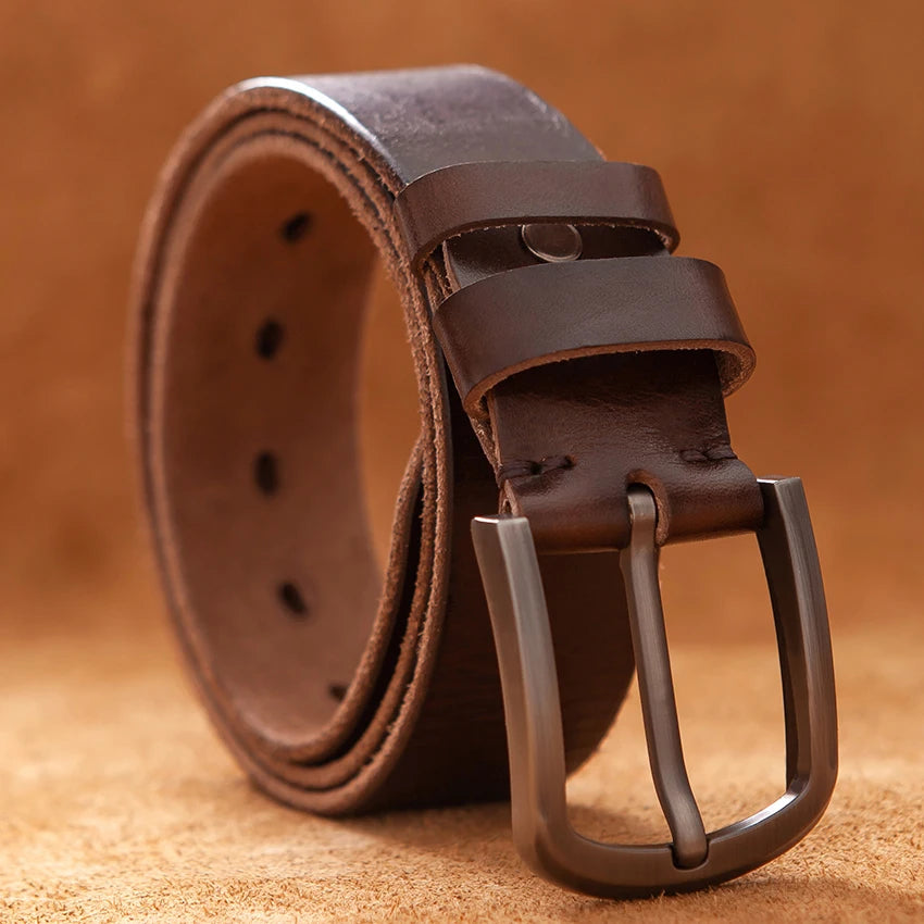 Men's Rider Leather Belt: Premium Vintage Full-Grain Leather Belt