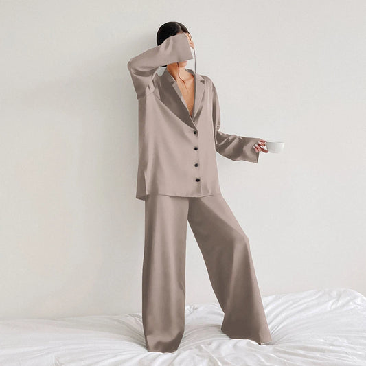 The Modern Muse: Women's Silk-Touch Satin Sleepwear Loungewear Set