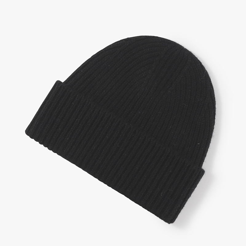 100% Merino Wool Ribbed Beanie Hat