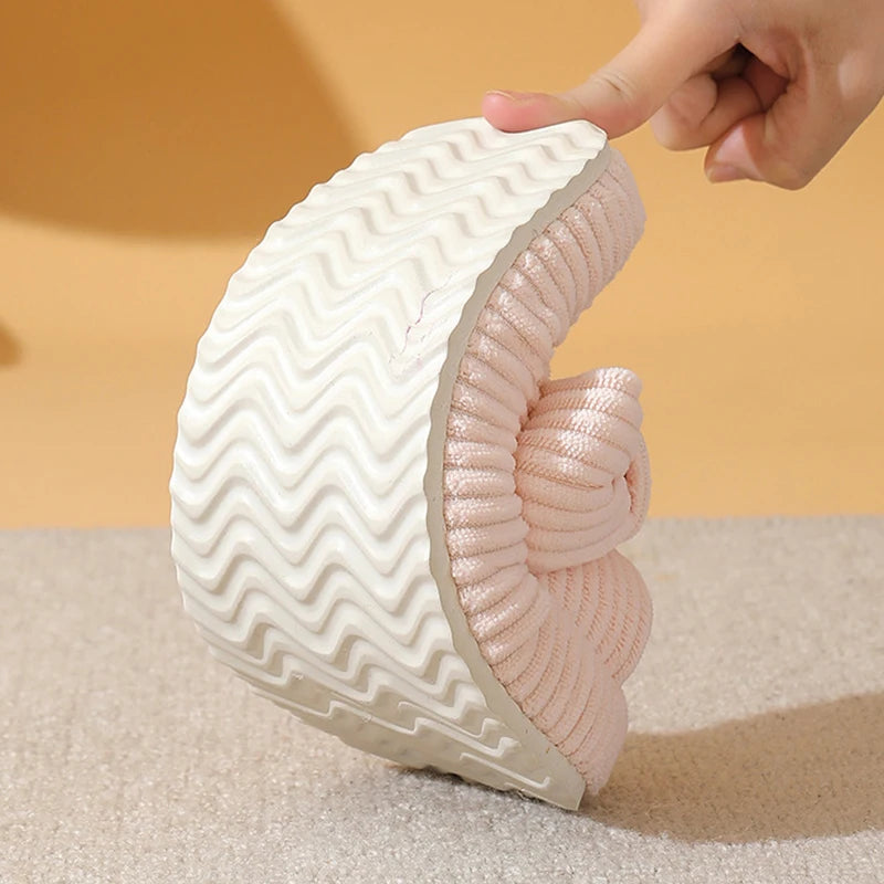 Women's Corduroy Cross Strap Home Slippers