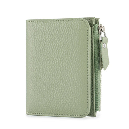 The Effortless Essential: Top Grain Leather Women's Slim Bi-Fold Wallet