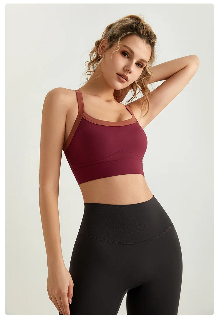 High-Impact Sculpt &amp; Support Yoga Vest Sports Bra