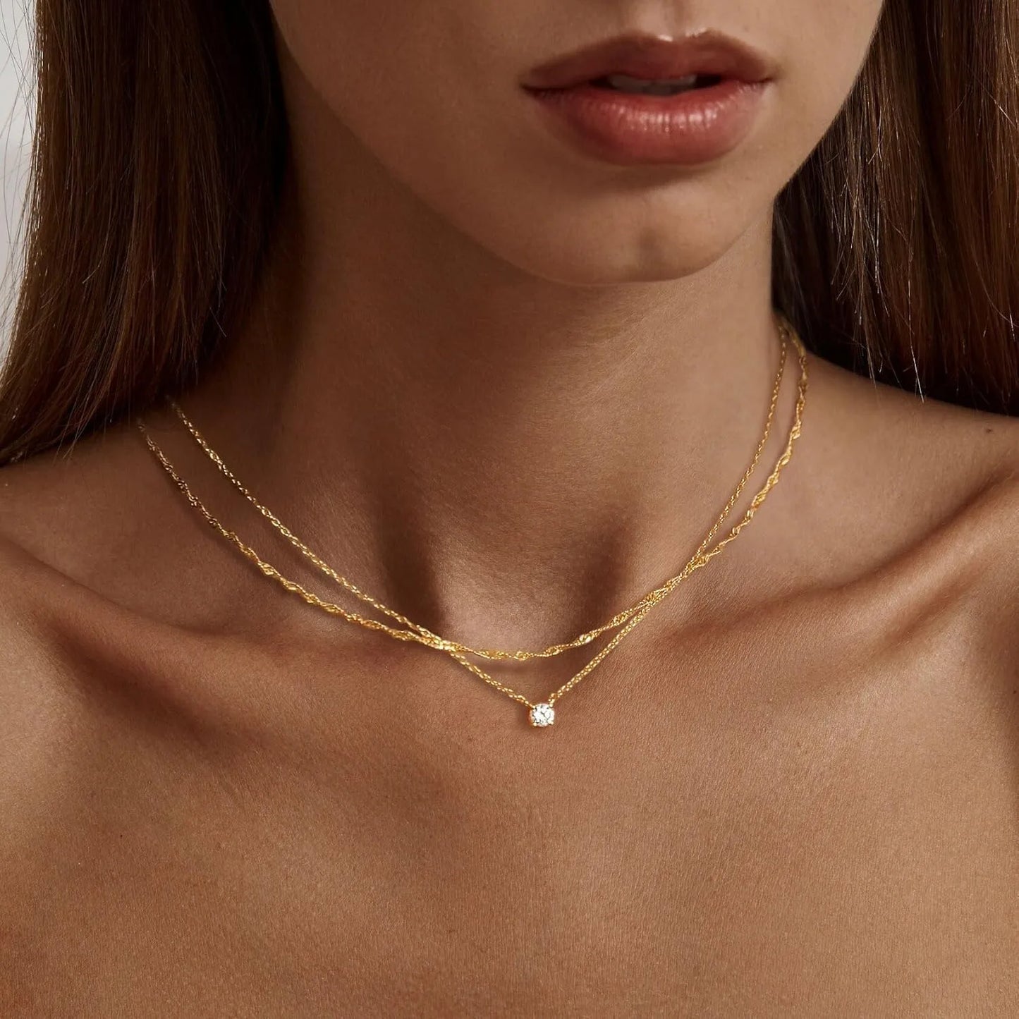 Gold-Plated Diamond Choker Necklace