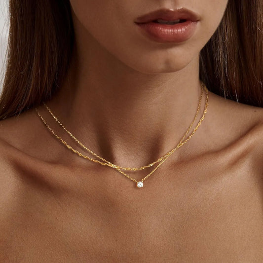 Gold-Plated Diamond Choker Necklace