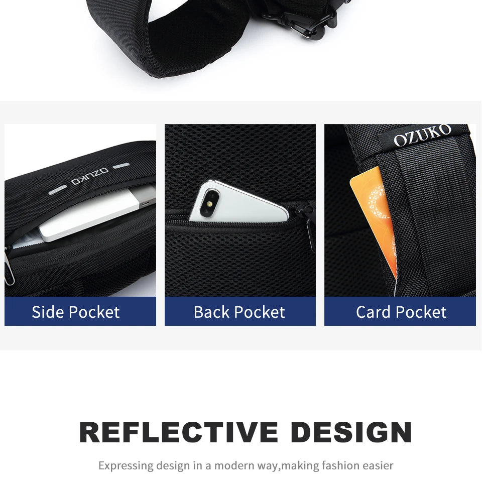 Men's Tripper Anti-Theft Lock Crossbody Messenger Bag