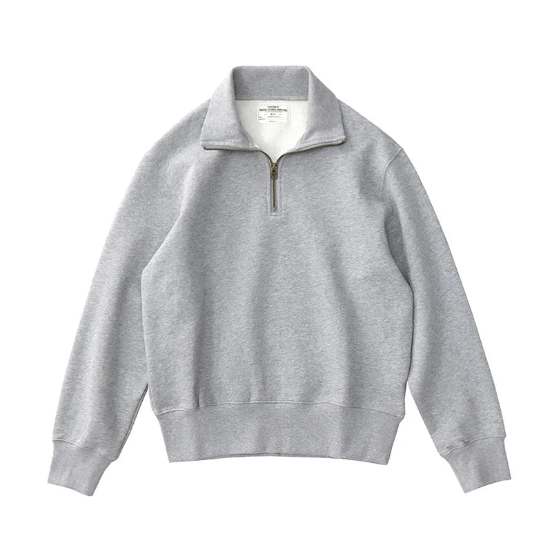 The Heritage Half-Zip: Men's American Retro Heavyweight Terry Sweatshirt